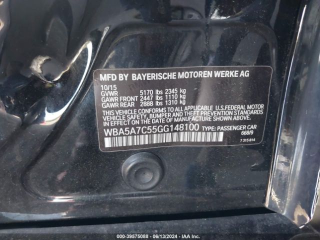 WBA5A7C55GG148100 BMW 528i Xdrive