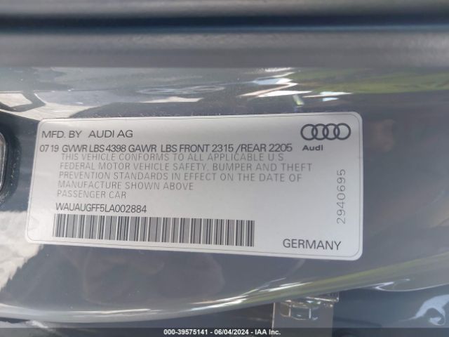 WAUAUGFF5LA002884 Audi A3 Premium 40 Tfsi Front-wheel Drive S Tronic