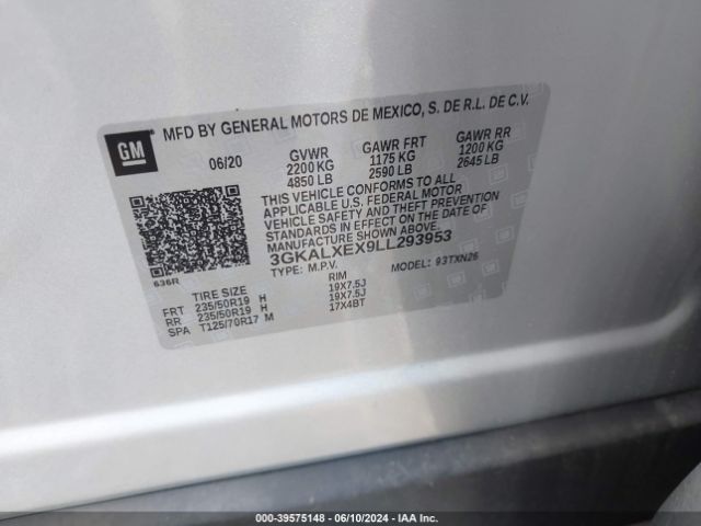 3GKALXEX9LL293953 GMC Terrain Awd Denali