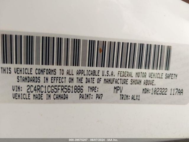 2C4RC1CG5FR561886 Chrysler Town & Country Touring-l