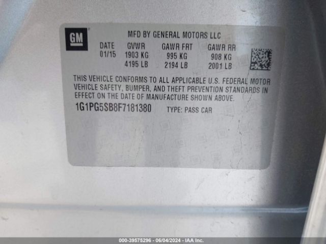 1G1PG5SB8F7181380 Chevrolet CRUZE LTZ
