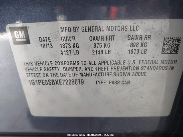 Chevrolet Cruze 2lt Auto 2014 1G1PE5SBXE7208079 Image 9
