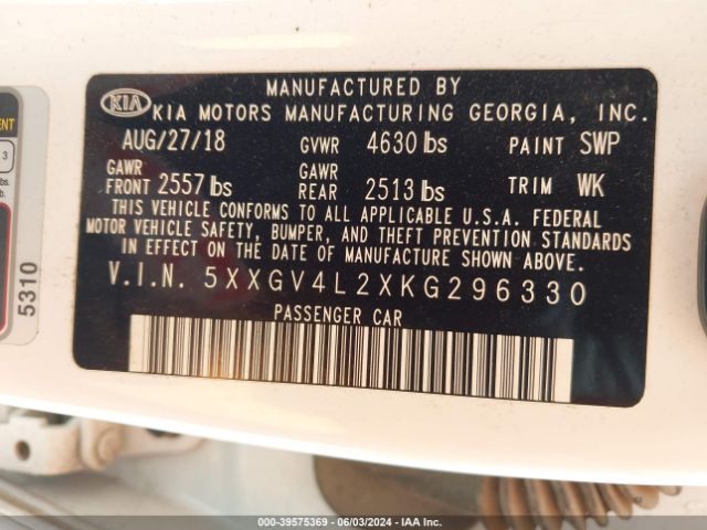 5XXGV4L2XKG296330 KIA Optima Sx Turbo