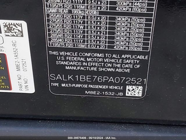 SALK1BE76PA072521 Land Rover Range Rover Autobiography