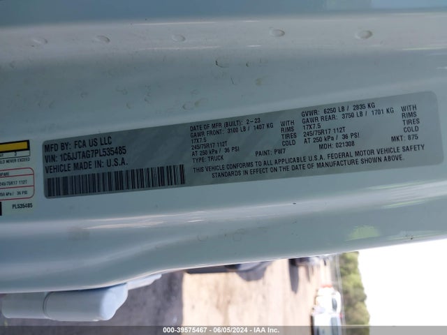 1C6JJTAG7PL535485 Jeep Gladiator Sport S 4x4