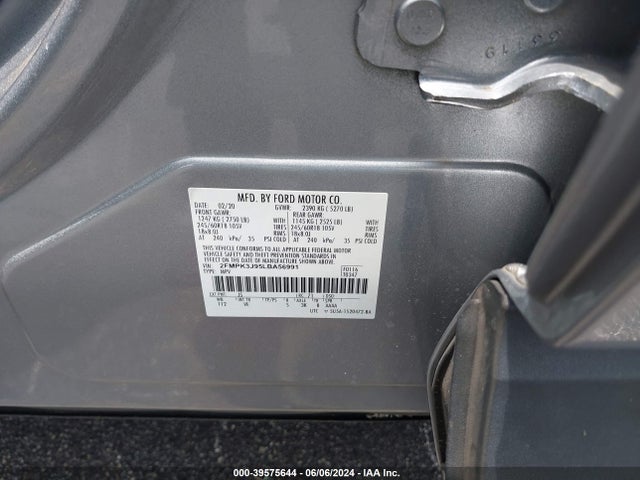 Ford EDGE SEL 2020 2FMPK3J95LBA56991 Image 9