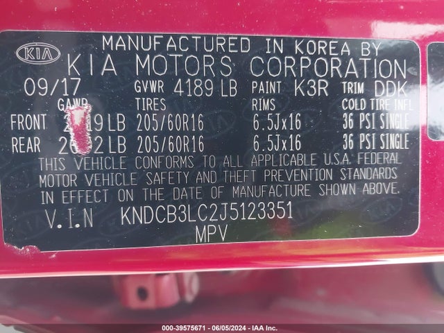 KIA NIRO LX 2018 KNDCB3LC2J5123351 Image 9