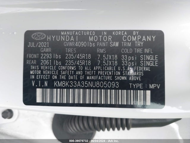 Hyundai Kona N Line 2022 KM8K33A35NU805093 Image 9