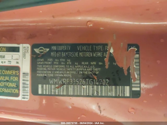 2006 MINI COOPER WMWRF33526TG14702 Photo 8