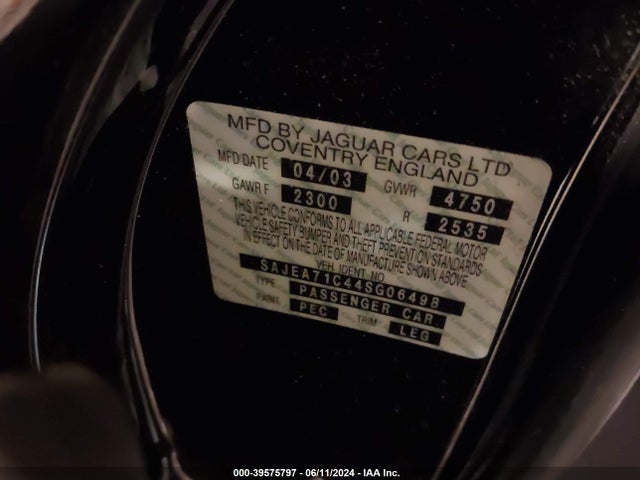 2004 JAGUAR XJ SAJEA71C44SG06498 Photo 8