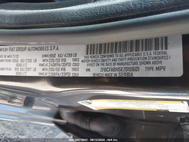 ZFBCFABH5EZ010601 Fiat 500l Easy