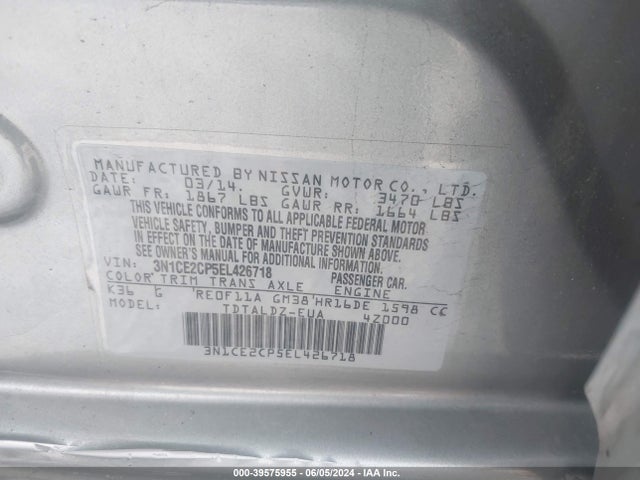 Nissan Versa Note Sv 2014 3N1CE2CP5EL426718 Image 9