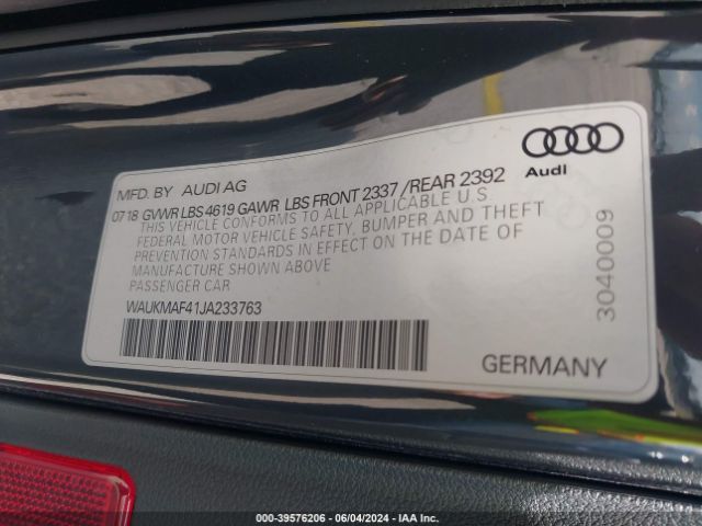 WAUKMAF41JA233763 Audi A4 2.0t Ultra Premium
