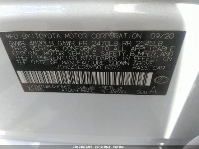 JTHGZ1E25M5018375 Lexus Is 350 F Sport