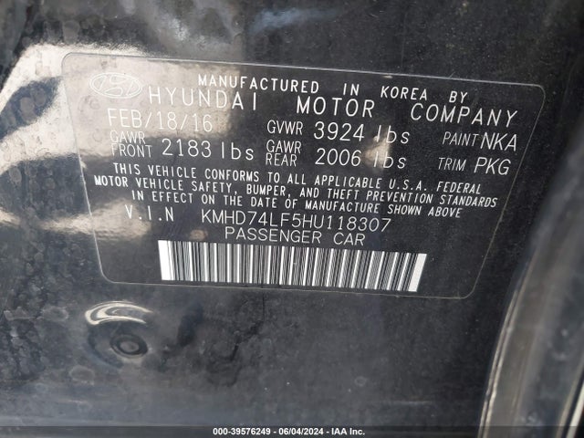 Hyundai ELANTRA SE 2017 KMHD74LF5HU118307 Image 9