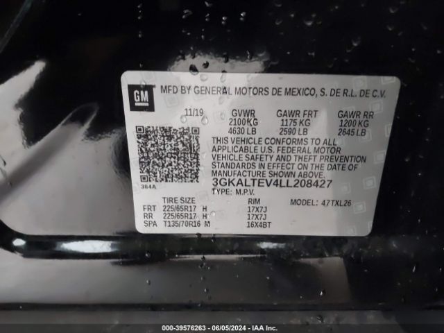 3GKALTEV4LL208427 GMC Terrain Awd Sle