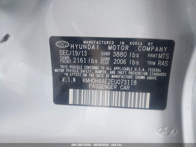 Hyundai ELANTRA SE 2014 KMHDH4AE2EU073118 Image 9