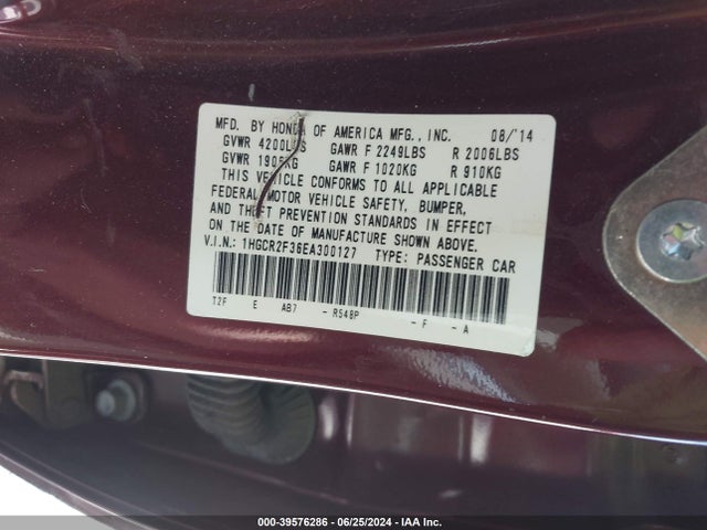 Honda ACCORD LX 2014 1HGCR2F36EA300127 Image 11