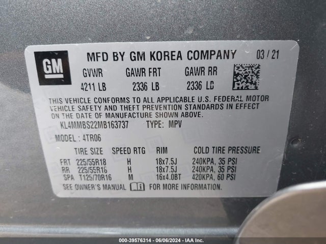 KL4MMBS22MB163737 Buick Encore Gx Fwd Preferred