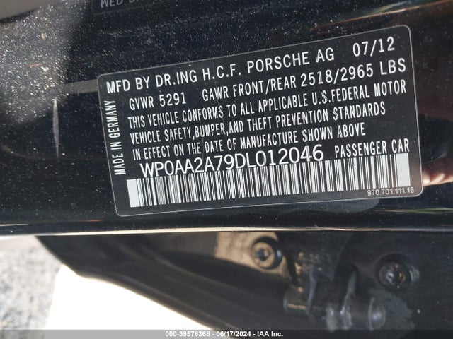 2013 PORSCHE PANAMERA WP0AA2A79DL012046 Photo 8