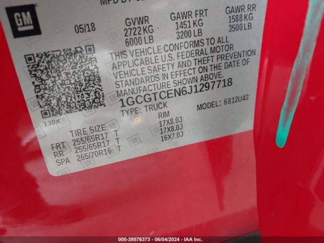 1GCGTCEN6J1297718 Chevrolet Colorado Lt