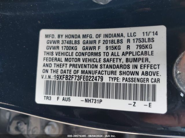 19XFB2F73FE022479 Honda CIVIC SE