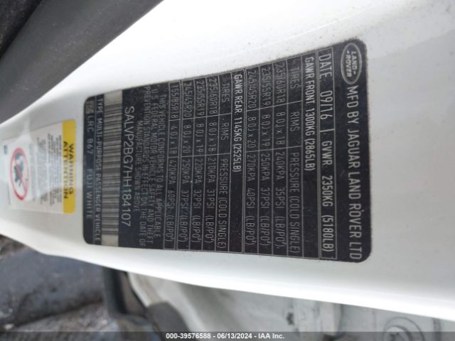 SALVP2BG7HH184107 Land Rover Range Rover Evoque Se/se Premium