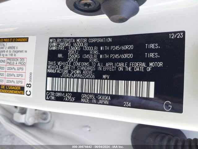 Toyota 4runner Limited 2024 JTEKU5JR9R6234506 Image 9