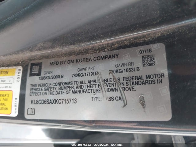 Chevrolet Spark 1lt Cvt 2019 KL8CD6SAXKC715713 Image 9
