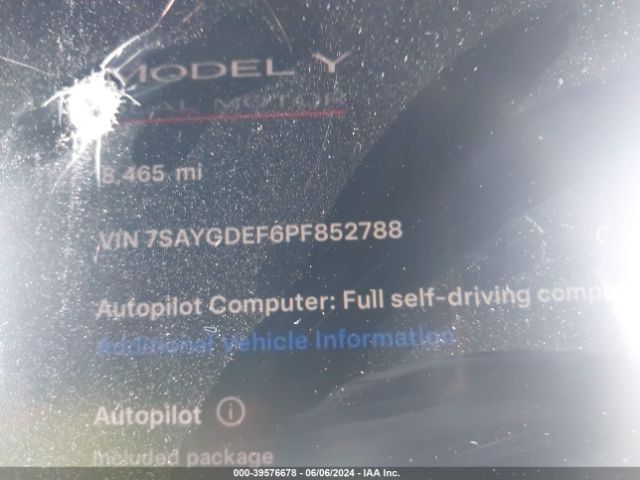 7SAYGDEF6PF852788 Tesla Model Y Awd/performance Dual Motor All-wheel Drive