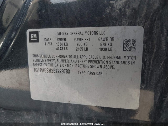 Chevrolet Cruze Ls Auto 2014 1G1PA5SH2E7229783 Image 9