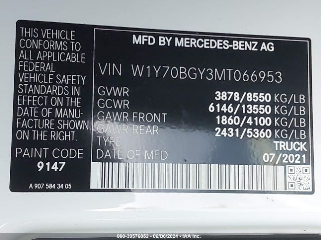 2021 MERCEDES-BENZ SPRINTER 1500 W1Y70BGY3MT066953 Photo 8