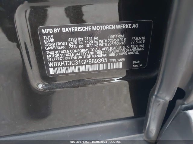 WBXHT3C31GP889395 BMW X1 Xdrive28i