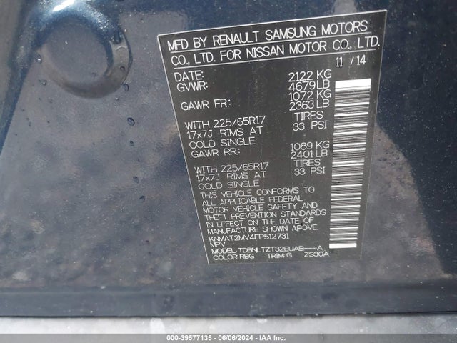 Nissan ROGUE SV 2015 KNMAT2MV4FP512731 Image 9