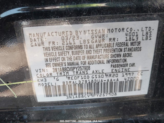 Nissan Sentra Sv Xtronic Cvt 2023 3N1AB8CV9PY257908 Image 9