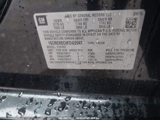 Chevrolet Silverado 1500 1lt 2015 1GCRCREC8FZ422947 Image 9