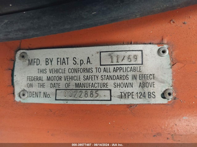 1970 FIAT 124 SPIDER 124BS0022885      Photo 8