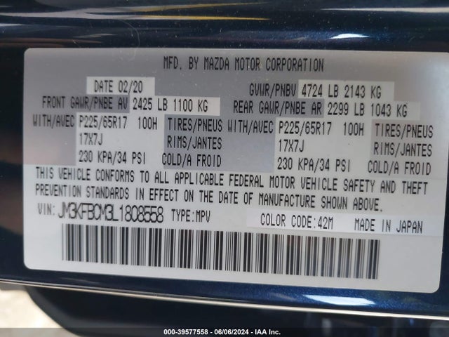 Mazda Cx-5 Touring 2020 JM3KFBCM3L1808558 Image 9