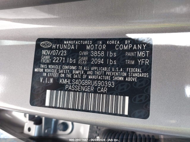 Hyundai ELANTRA SEL 2024 KMHLS4DG8RU690393 Image 9