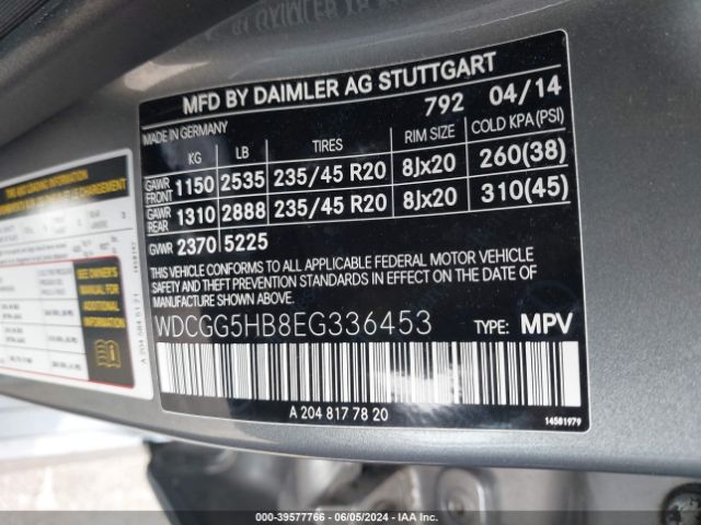 WDCGG5HB8EG336453 Mercedes-Benz GLK 350
