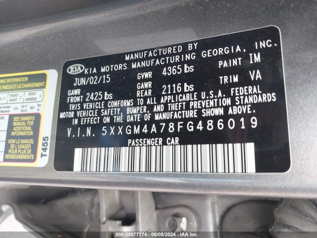 KIA Optima Lx 2015 5XXGM4A78FG486019 Image 9