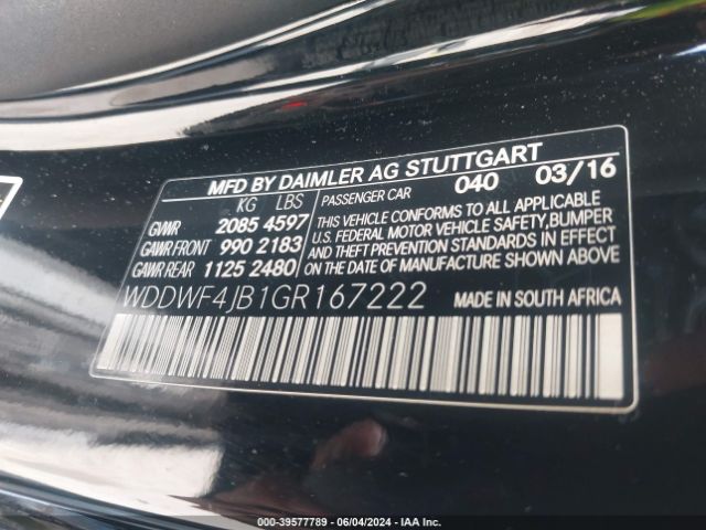 WDDWF4JB1GR167222 Mercedes-Benz C 300 Luxury/sport