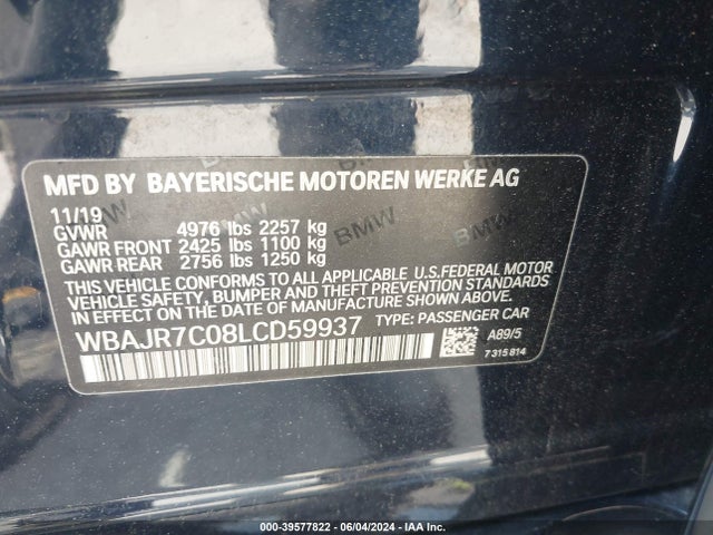 WBAJR7C08LCD59937 BMW 530i Xdrive