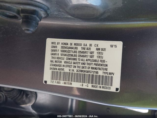 3CZRM3H58FG712185 Honda CR-V EX