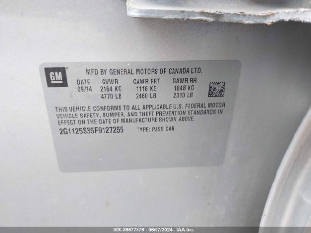 2G1125S35F9127255 Chevrolet Impala 2lt
