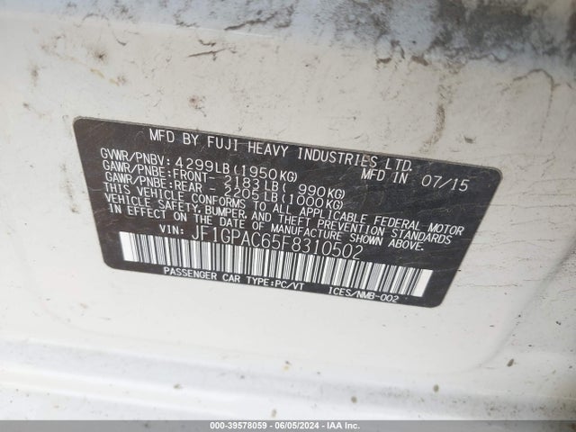 Subaru Impreza 2.0i Premium 2015 JF1GPAC65F8310502 Image 9