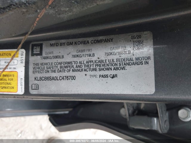 Chevrolet Spark Fwd Ls Automatic 2020 KL8CB6SA0LC476700 Image 9