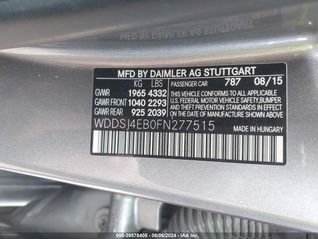 Mercedes-Benz CLA 250 2015 WDDSJ4EB0FN277515 Image 9
