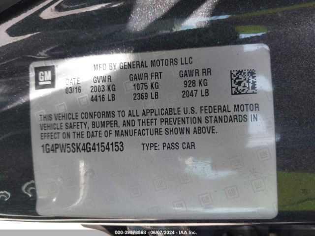 1G4PW5SK4G4154153 Buick Verano Sport Touring Group