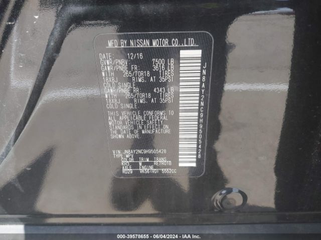 JN8AY2NC9H9505428 Nissan ARMADA SV
